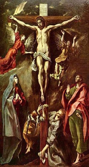 El Greco Christus am Kreuz, mit Maria, Johannes und Maria Magdalena china oil painting image